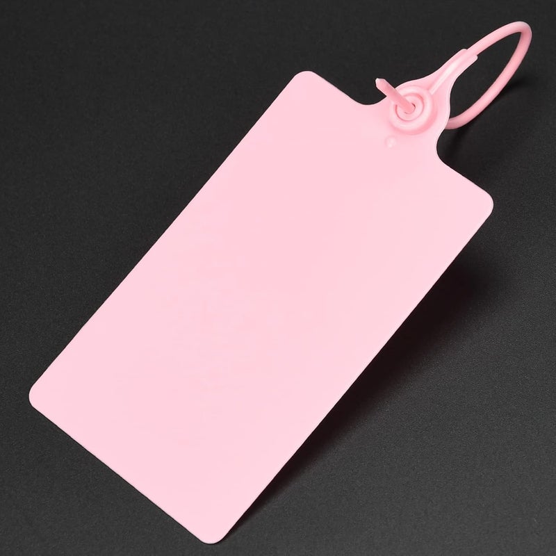 LeadSeals 100 Plastic Shipping Tags - Waterproof, Writable, Hanging Tags with One Pink Marker Pen - Image 3
